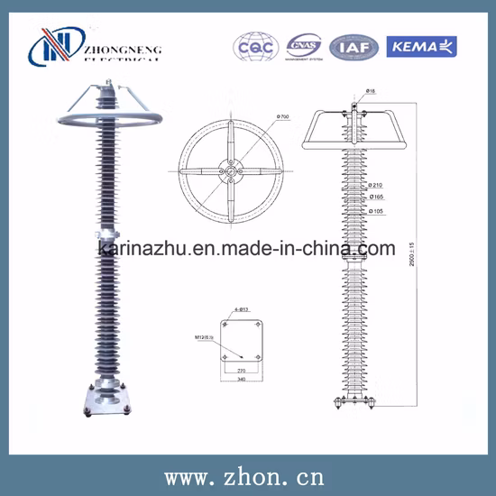 Pararrayos de sobretensión de porcelana de alto voltaje de 216 kv